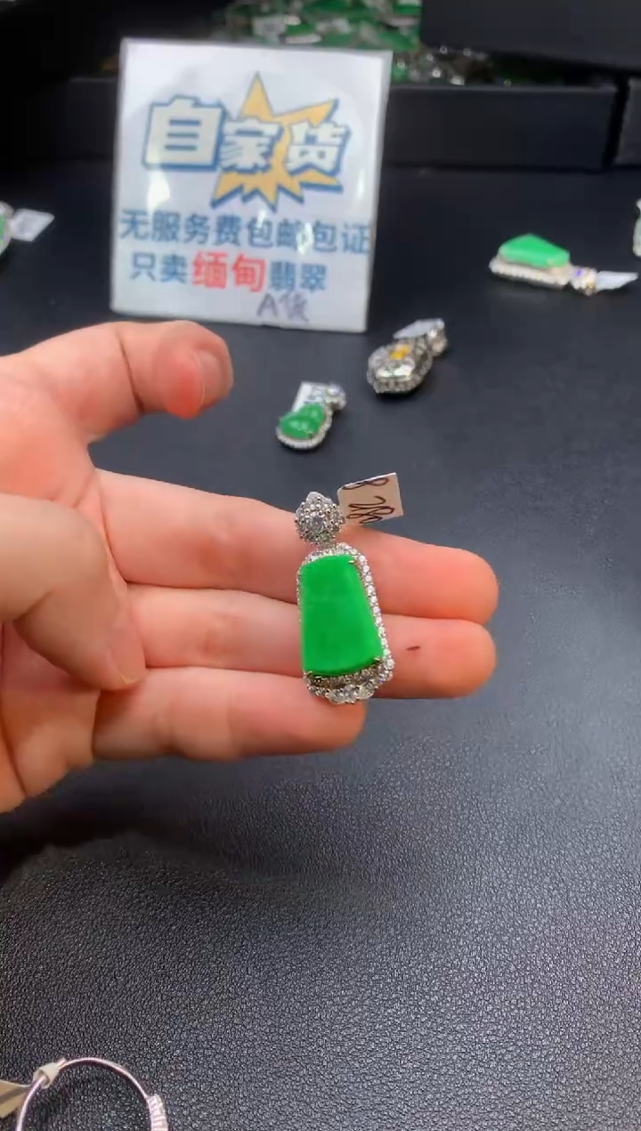 翡翠银S925镶嵌颈饰翡翠