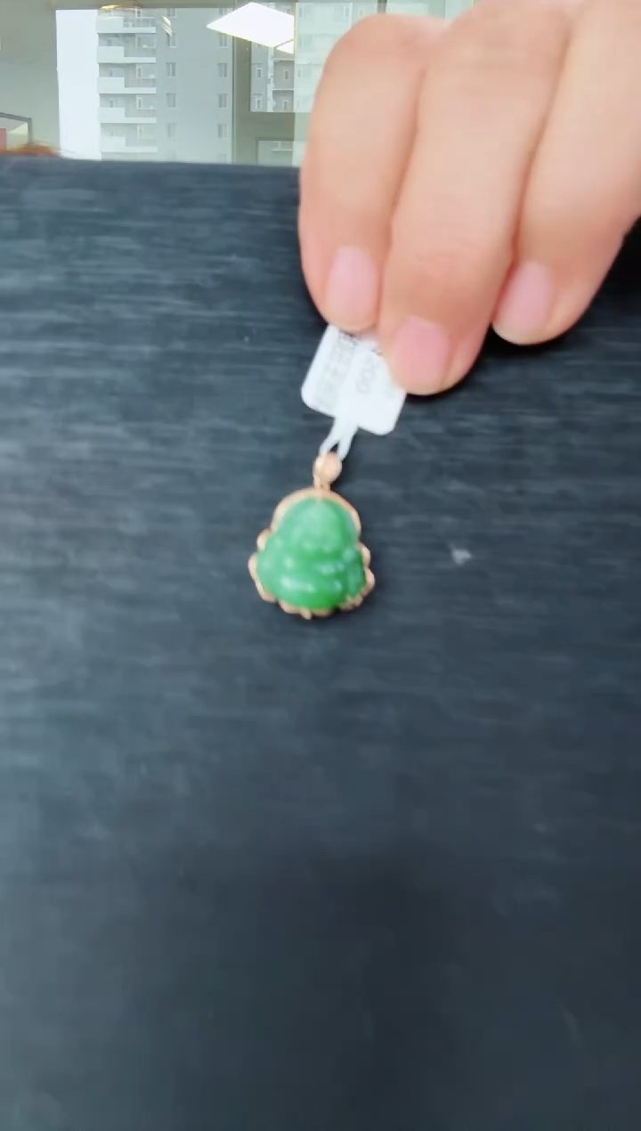 和田玉18K金镶嵌颈饰3055佛公