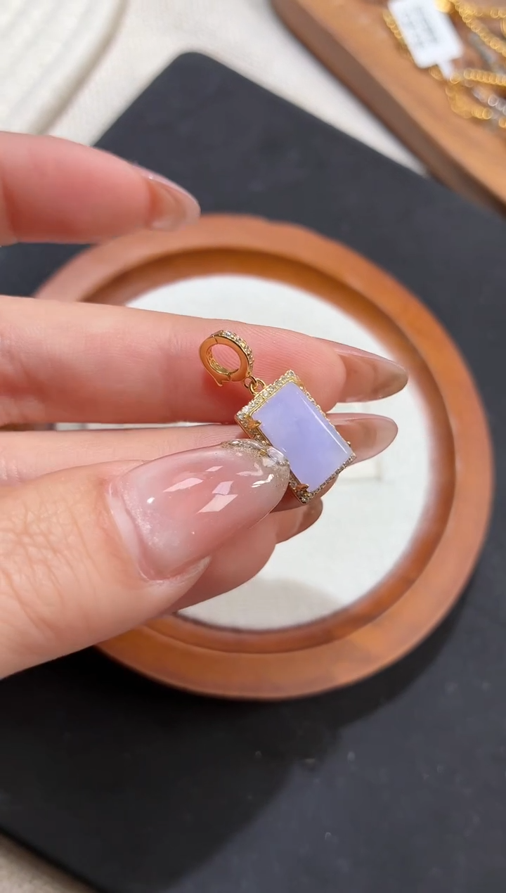 吊坠(不含链)银S925镶嵌翡翠吊坠