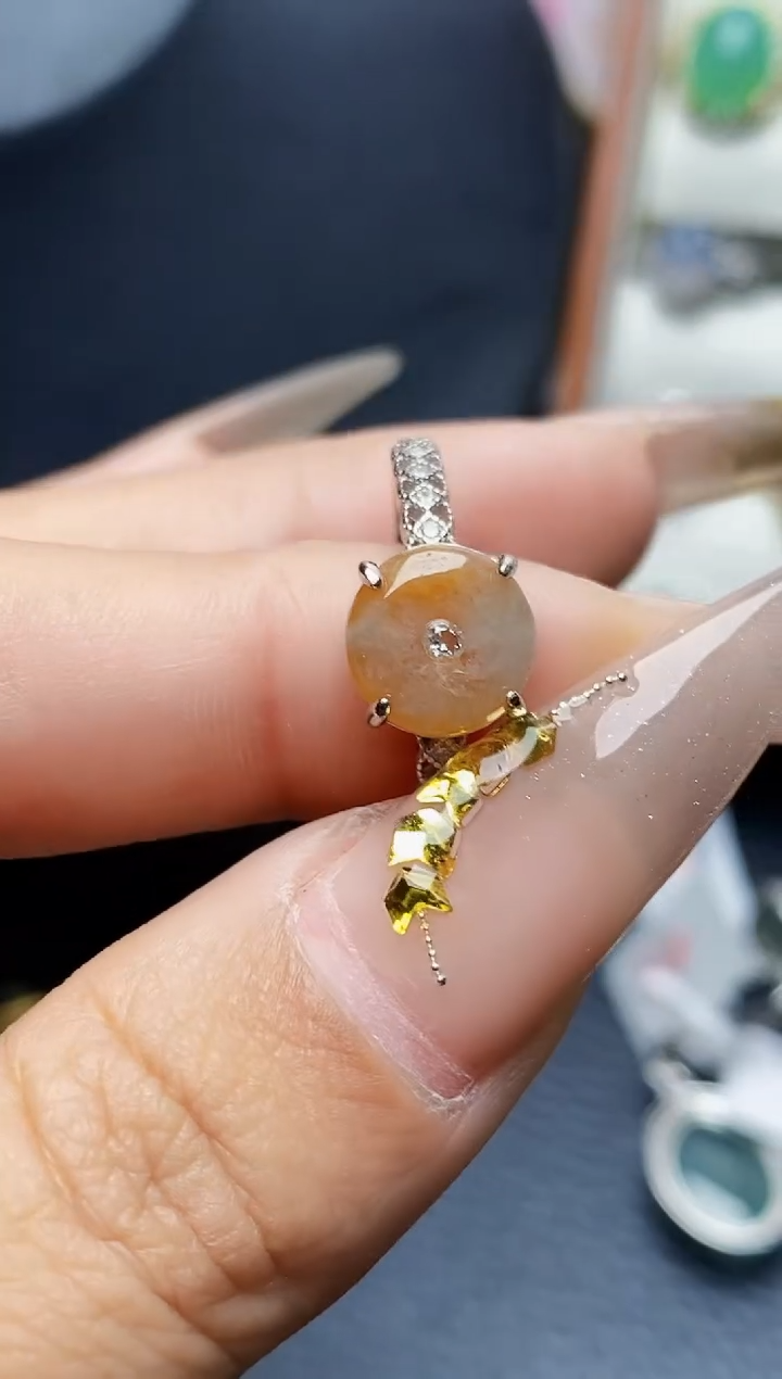 银S925镶嵌戒指翡翠3253