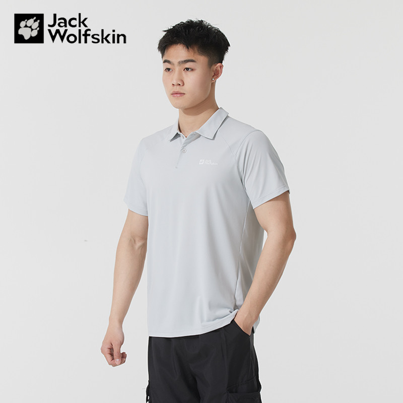 JackWolfskin狼爪POLO短袖男2025夏季新款户外休闲透气运动服上衣
