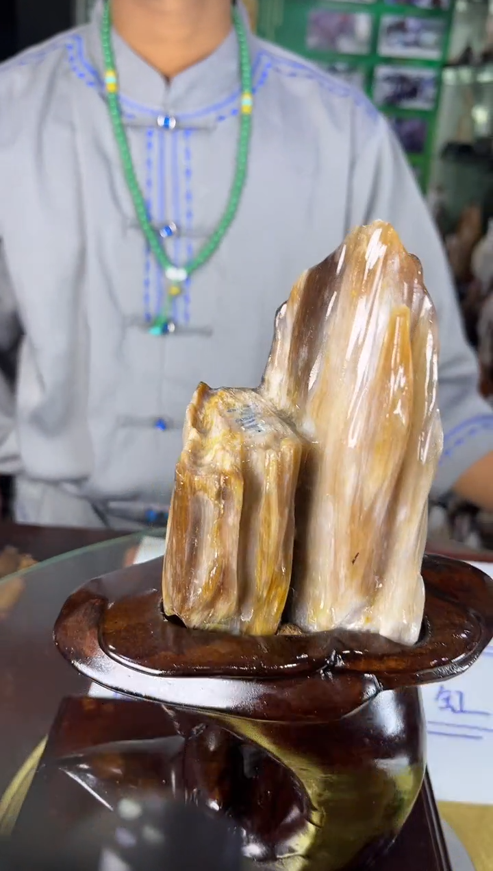 未镶嵌珠宝奇石硅化玉缅甸天然树化玉摆件