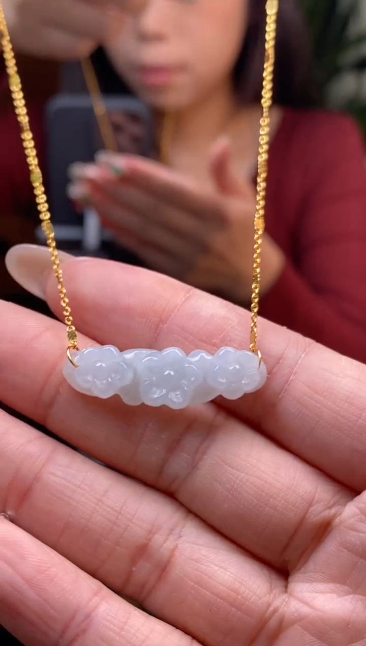 颈饰银S925镶嵌翡翠净货多样性发其一337