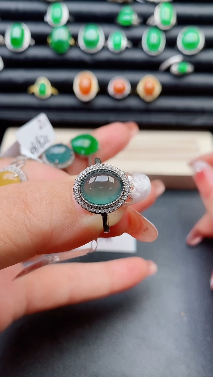 【闪购商品】翡翠戒指银S925镶嵌50800