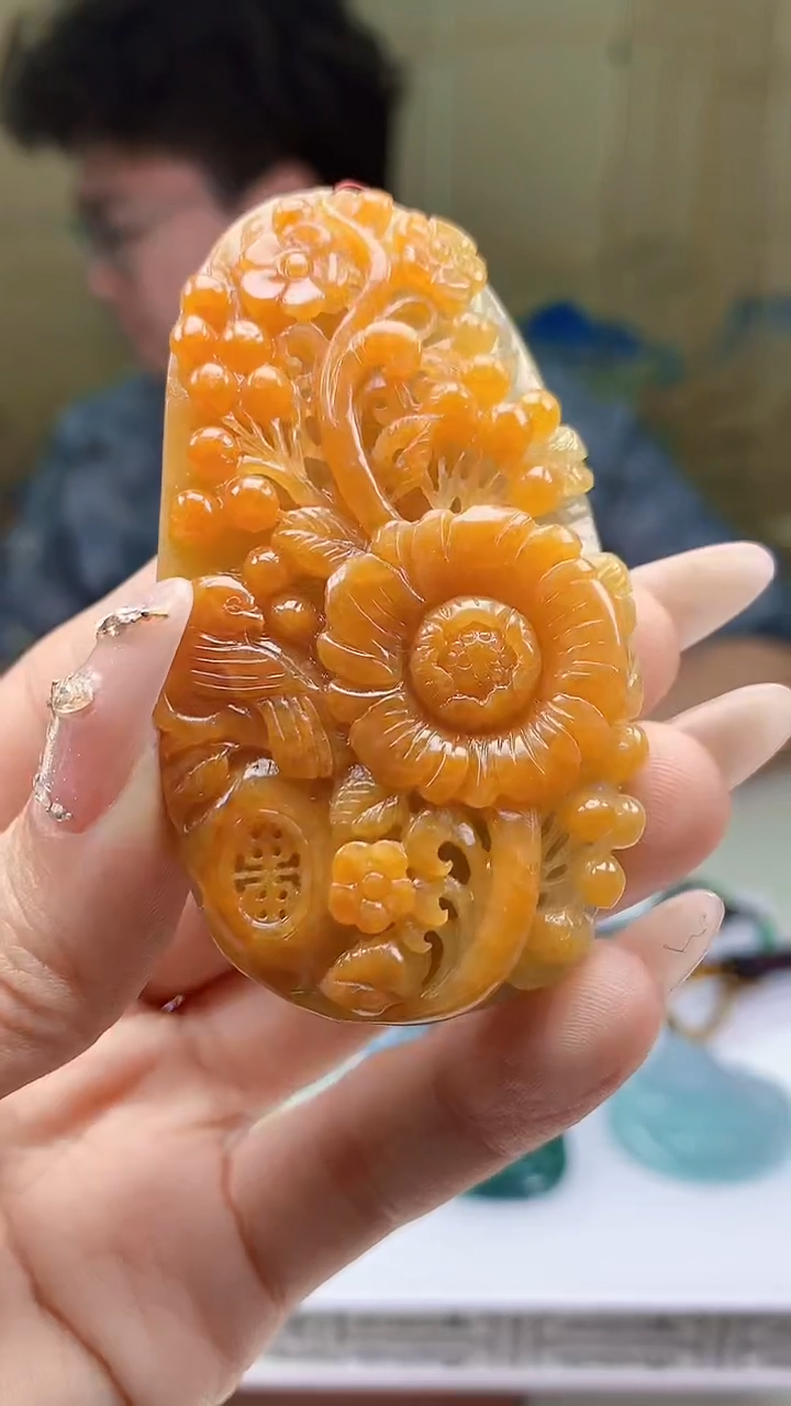 【闪购商品】定制翡翠未镶嵌4688ty-毛货挂件赠珠链335