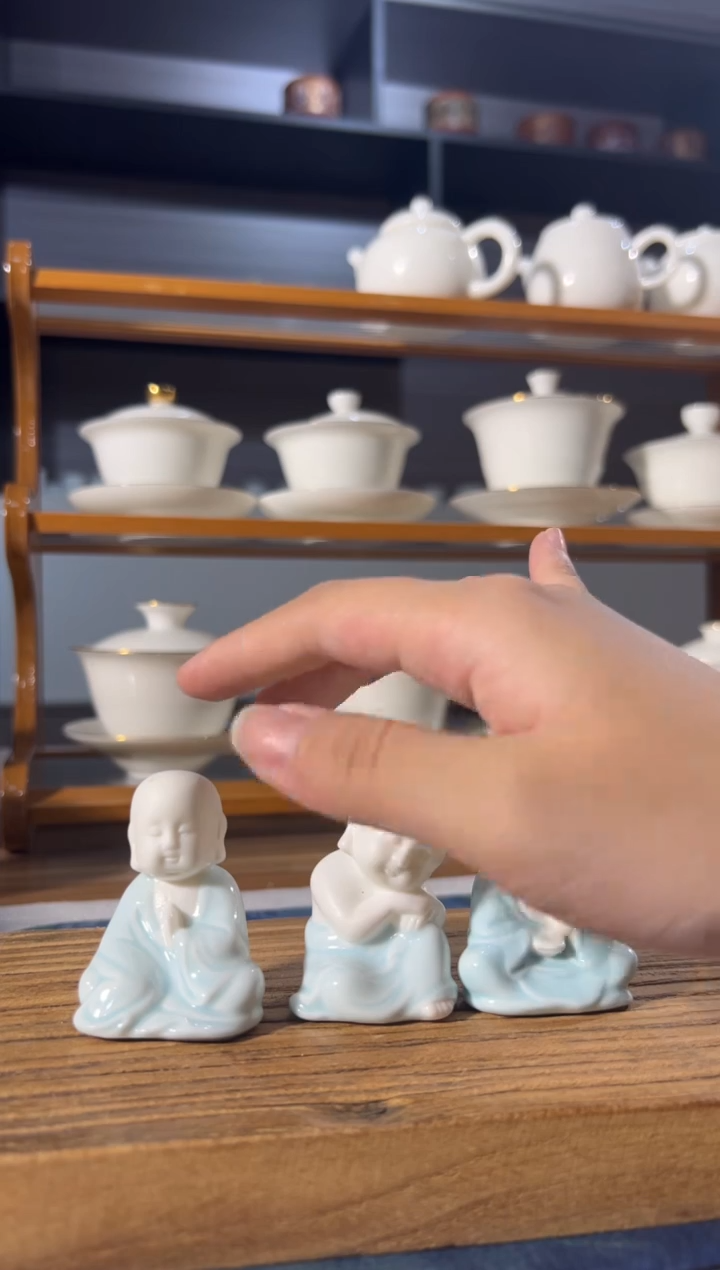 茶宠鹭城陶瓷——羊脂玉瓷茶宠 摆件-西方三圣