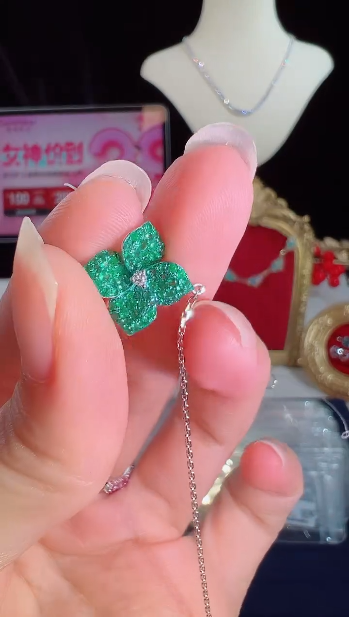 【闪购商品】祖母绿手链18K金镶嵌BB3782#-Y#53