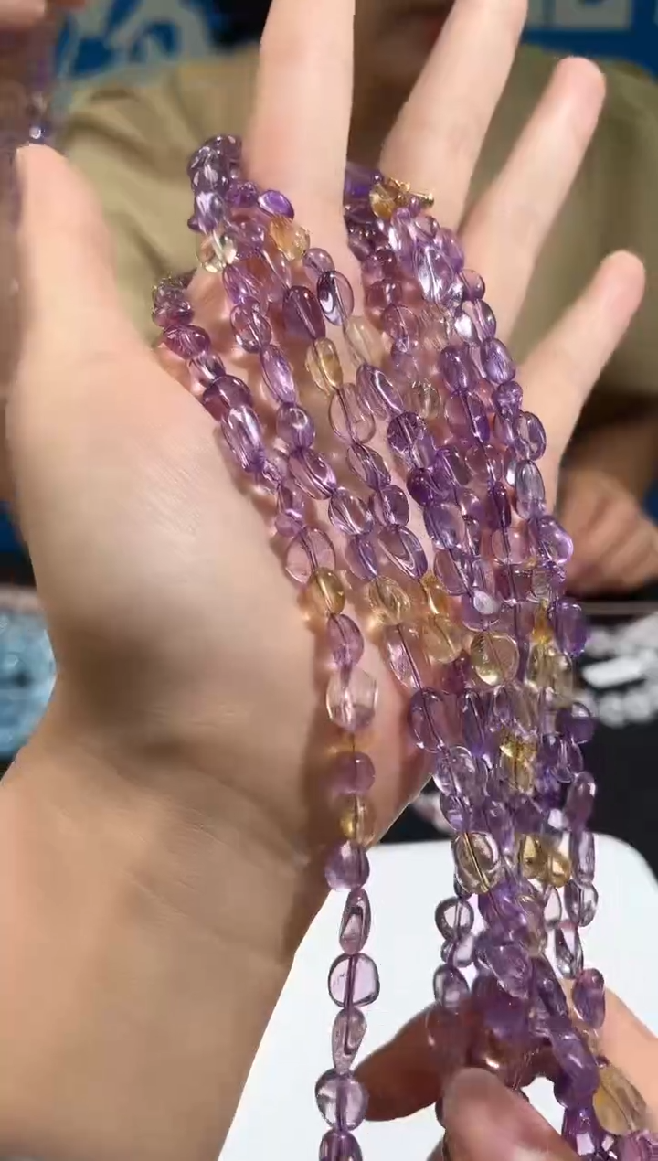 未镶嵌手链水晶41号紫黄水晶原石糖豆随行项链