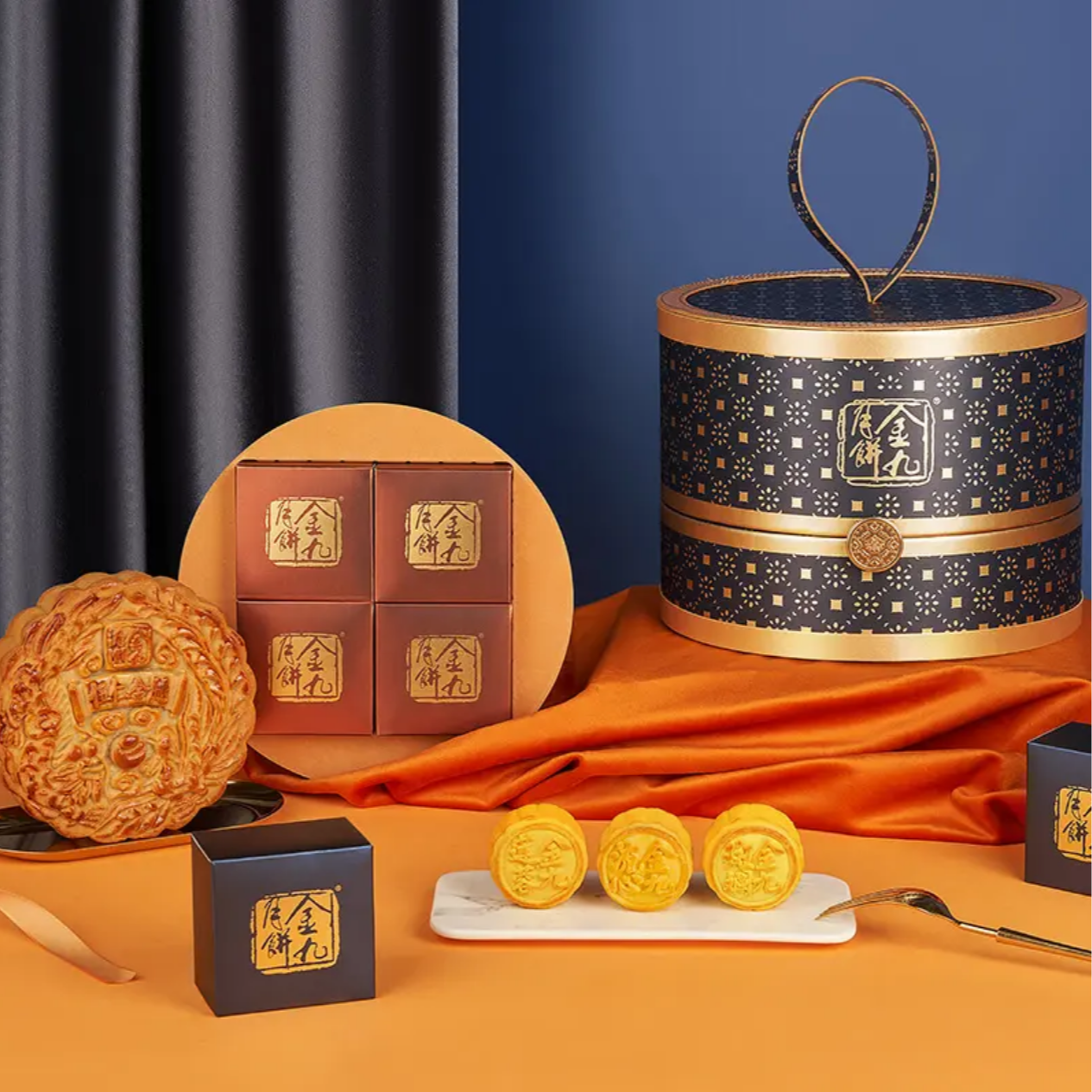 JIN JIU/金九皇冠之星月饼礼盒880g广式传承清香精美礼盒
