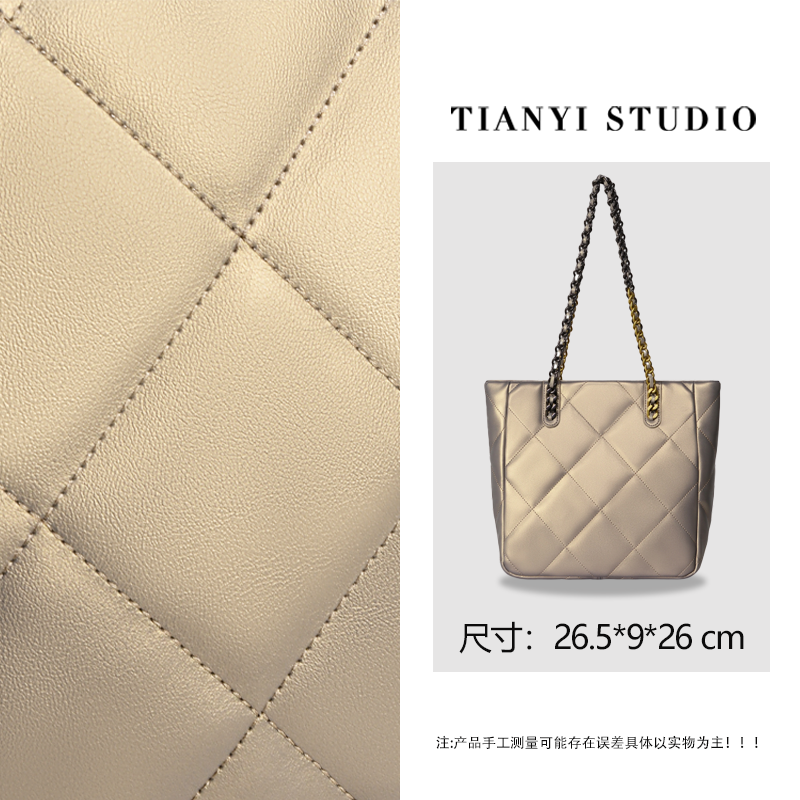 【天一甄选】GQ-21481-香槟金  轻奢高级韩版单肩时尚简约女包