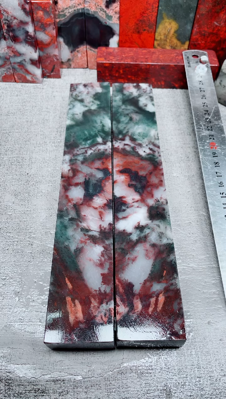 桂林鸡血玉素章对镇尺42