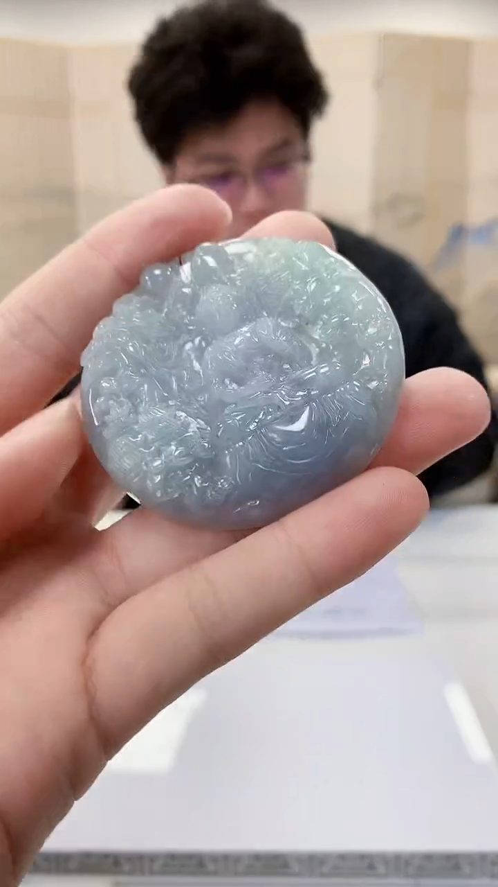 【闪购商品】定制翡翠未镶嵌4688bb-毛货挂件166