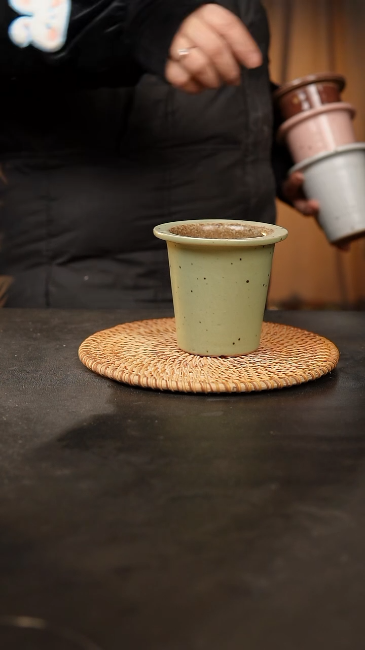 【闪购商品】瓷片泥泥手工花盆口7高8.5