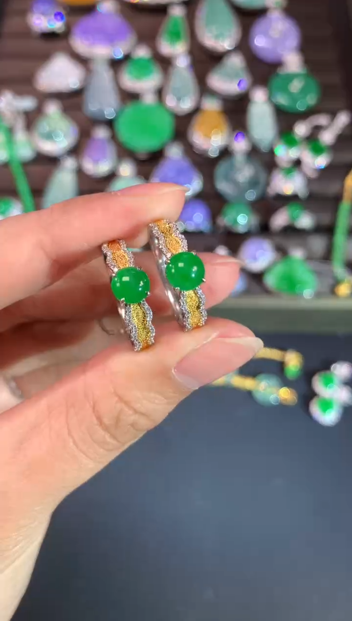 【闪购商品】翡翠戒指18K金镶嵌A689|(多样性发货）拍一发一5980