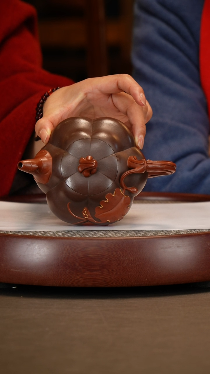 【闪购商品】紫砂茶壶【鲍宜明】紫泥南瓜   280CC