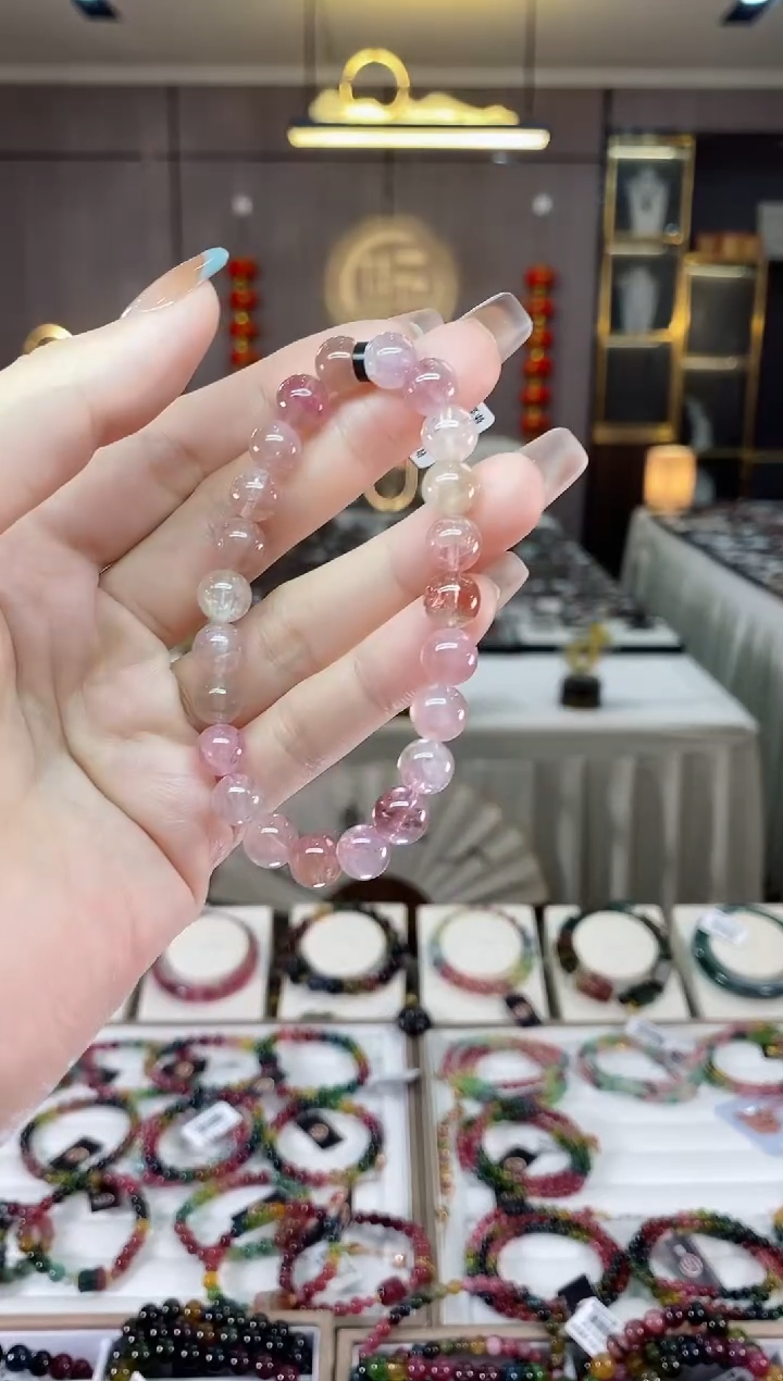 【闪购商品】碧玺西瓜单圈手串未镶嵌一物一证dan