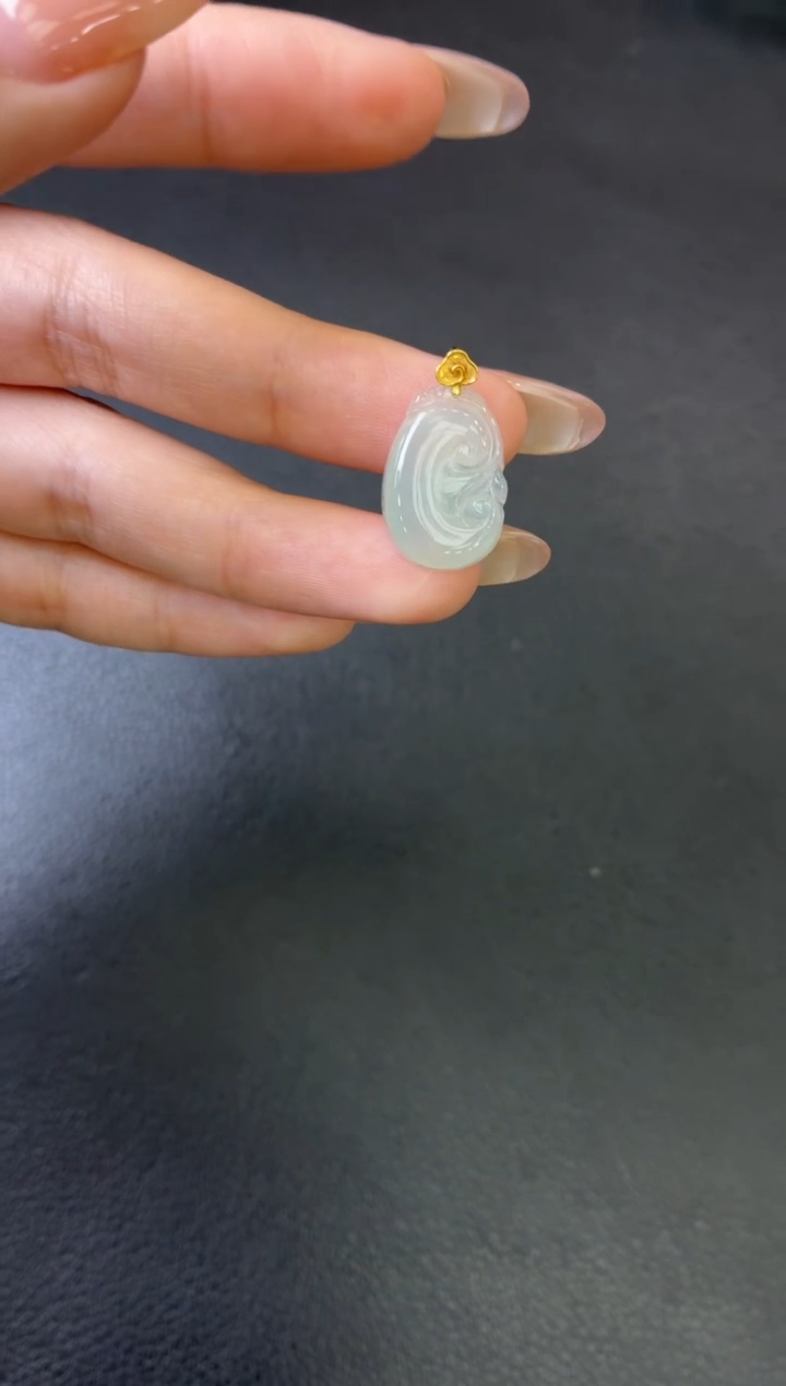 吊坠(不含链)18K金镶嵌翡翠吊坠 多样性发一件