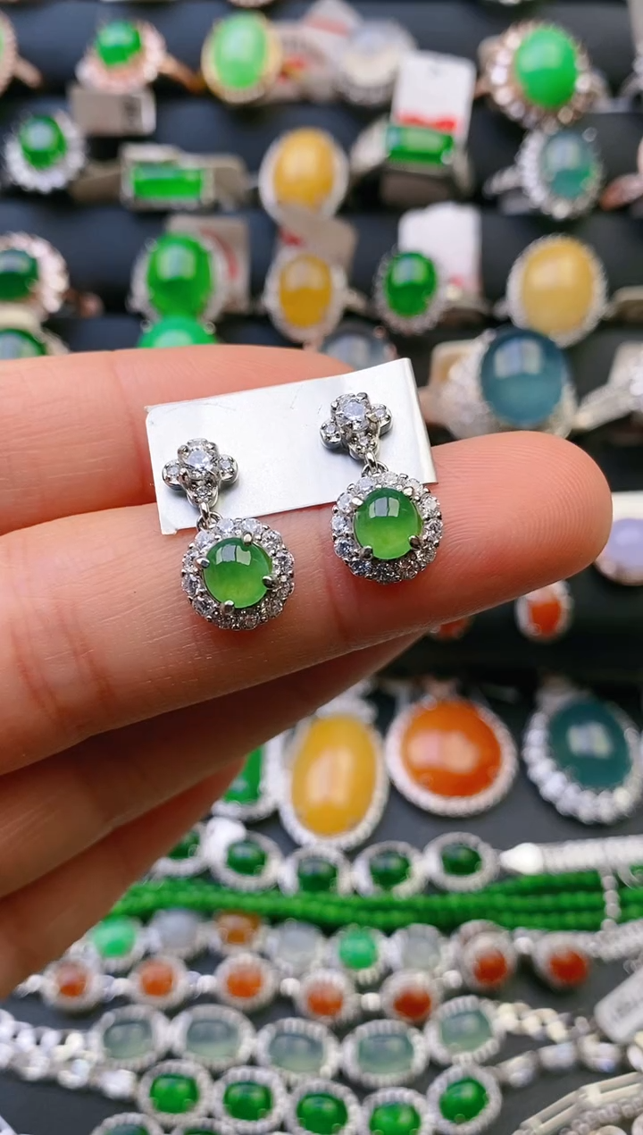 【闪购商品】翡翠戒指银S925镶嵌天然A货翡翠1