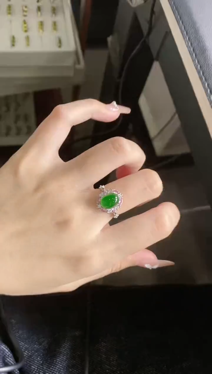 【闪购商品】翡翠戒指银S925镶嵌51511