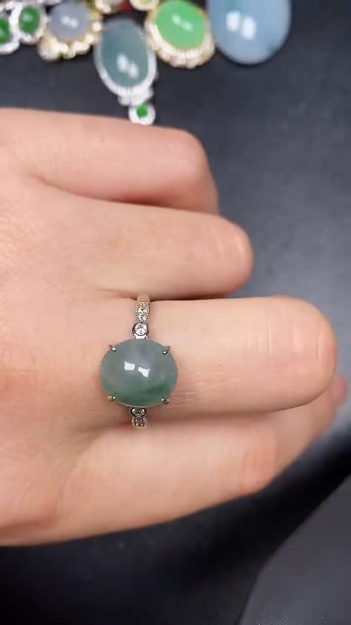 银S925镶嵌戒指翡翠4500