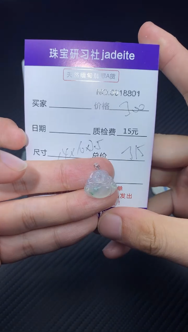 翡翠18K金镶嵌颈饰018801
