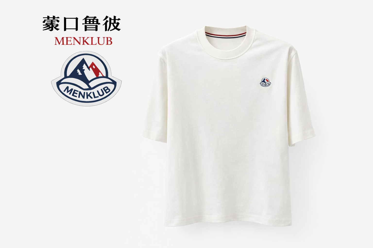 MENKLUB新【MK】短袖中奢男T恤夏季男士白色情侣春夏宽松圆领时尚