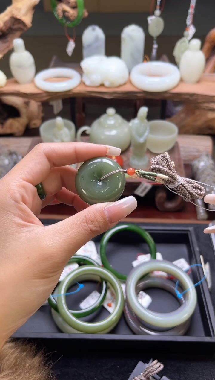 【闪购商品】和田玉吊坠未镶嵌若羌黄口平安扣 多样性发一