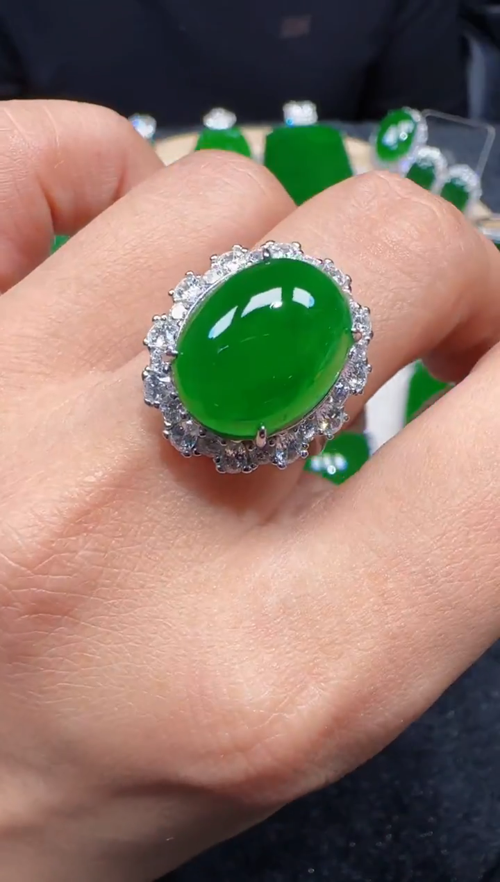未镶嵌定制翡翠翡翠戒指57