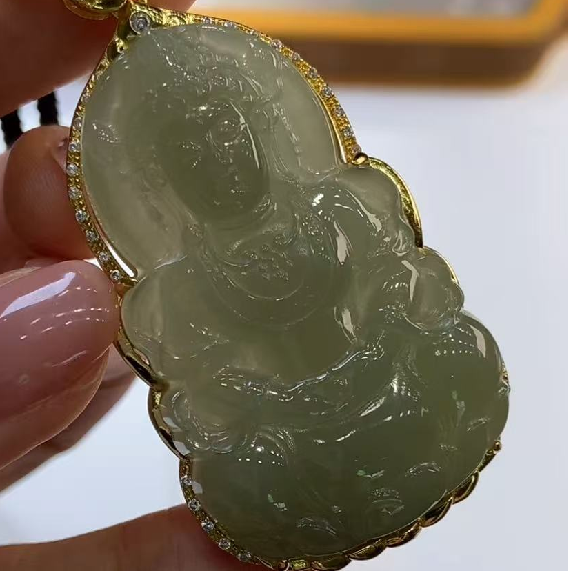 291309/和田玉观音吊坠  多样性一件发