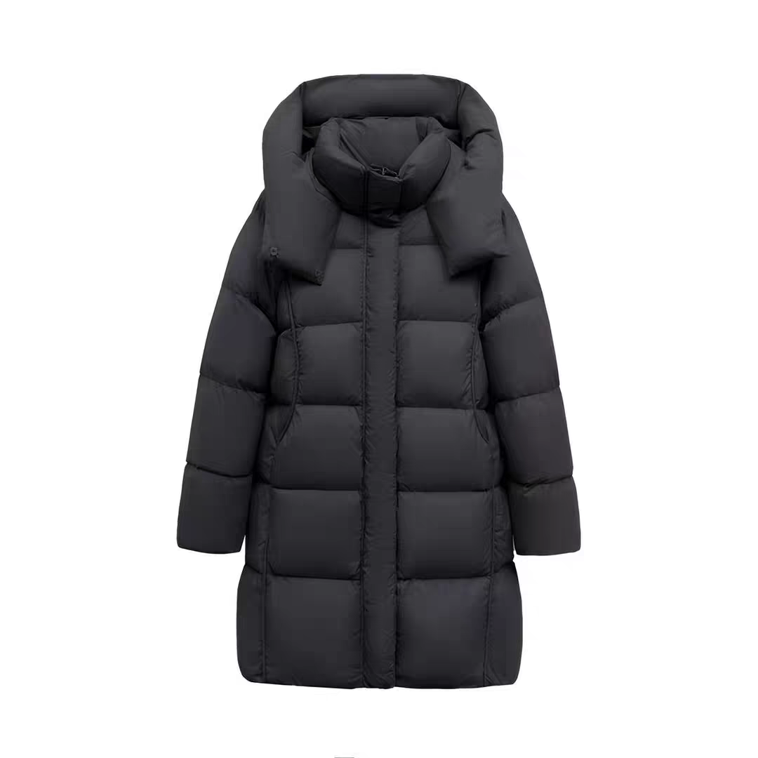 2025韩版宽松加厚羽绒棉服女中长款泡芙时尚棉衣连帽反季上衣外套