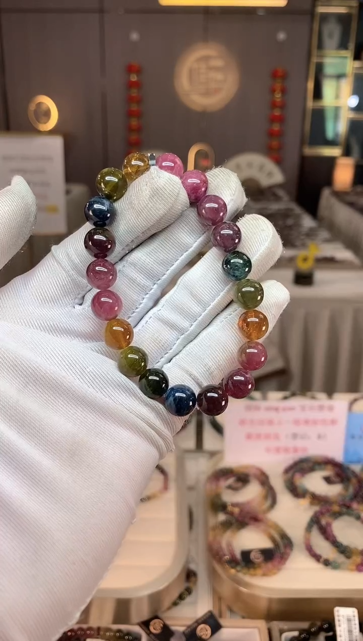 未镶嵌老矿碧玺单圈手串9mm+碧玺xion多样性发一条