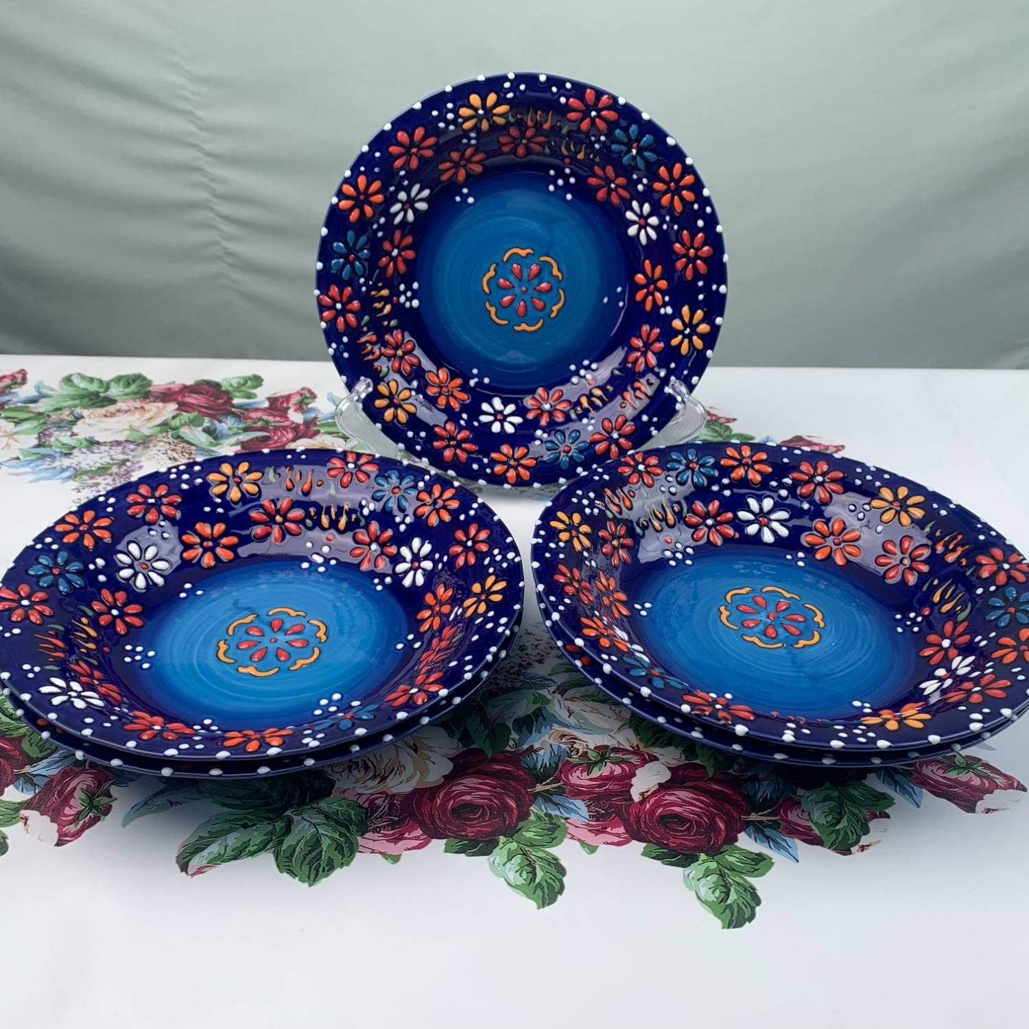 【新疆包邮】 kapartma lagman tahsaa 高档蓝花5个拉面盘 