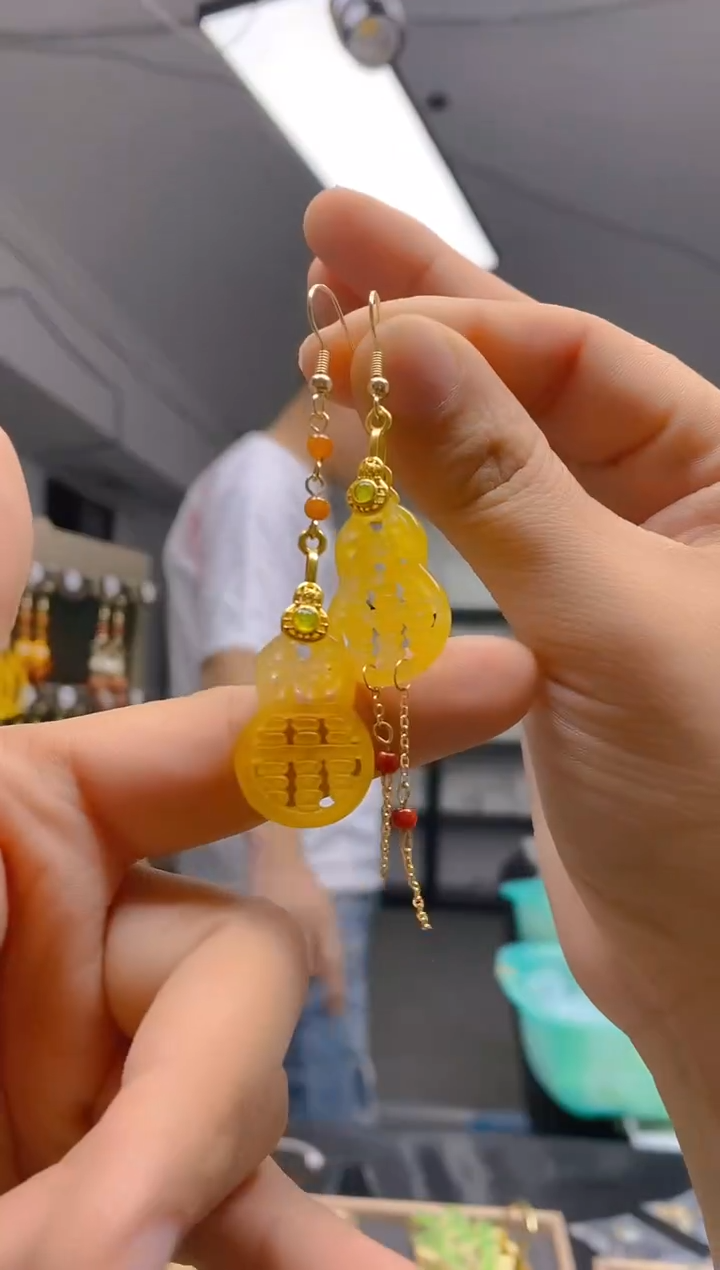 【闪购商品】翡翠耳饰合金351翡翠耳钩