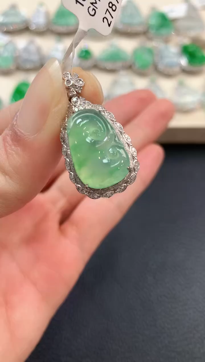 【闪购商品】翡翠吊坠(不含链)18K金镶嵌n15       