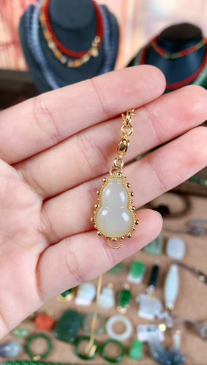 吊坠(不含链)银S925镶嵌和田玉1