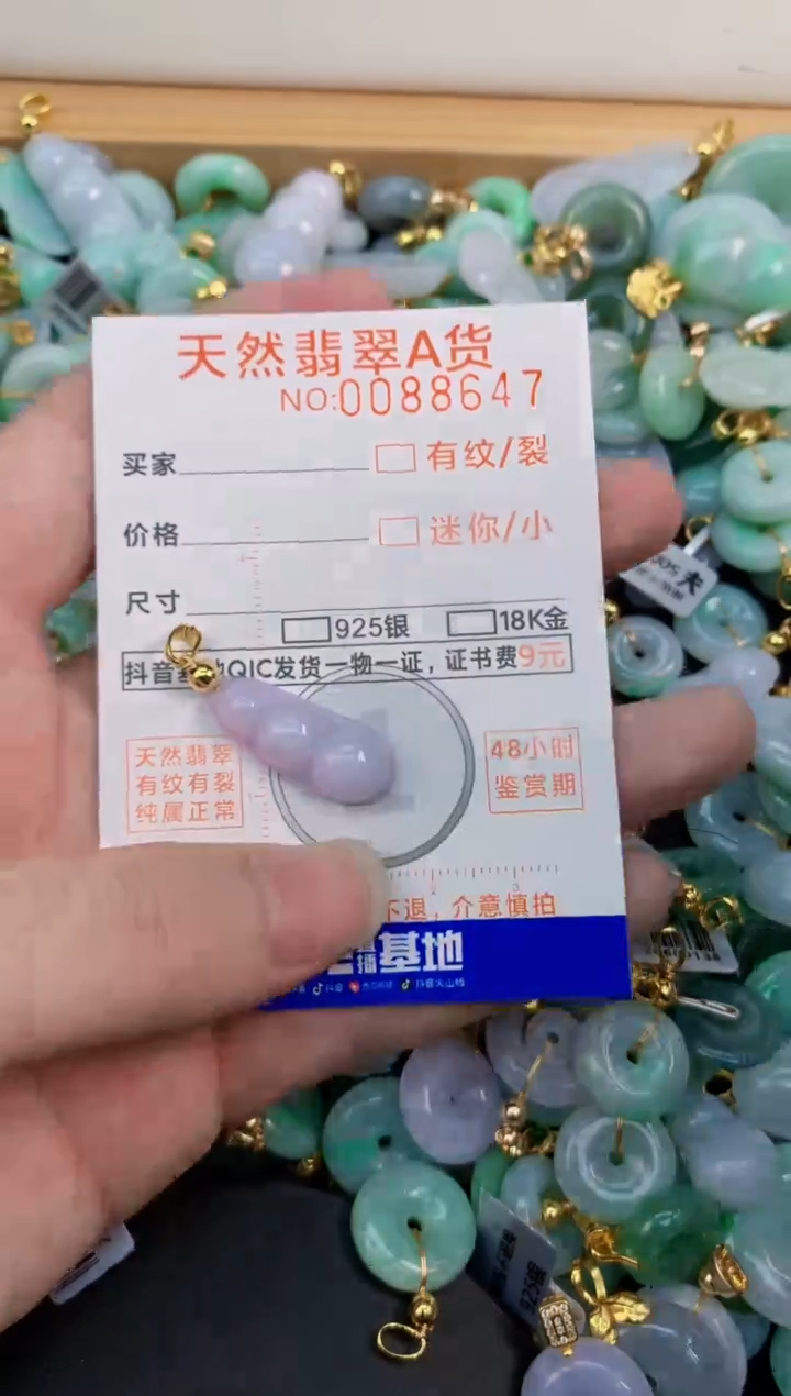 翡翠未镶嵌吊坠(不含链)         1