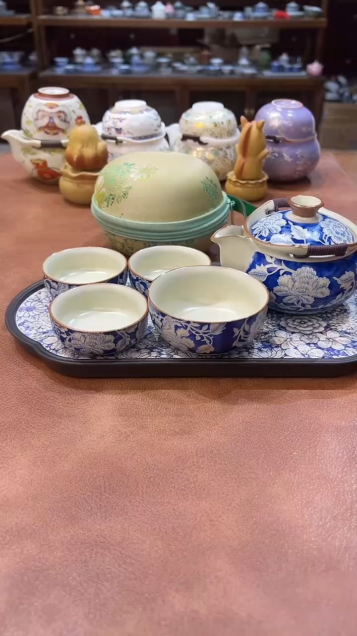 真的很便宜会开片的旅行茶具