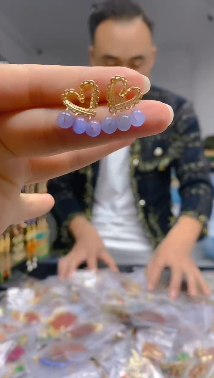 【闪购商品】翡翠耳饰合金050翡翠耳钉