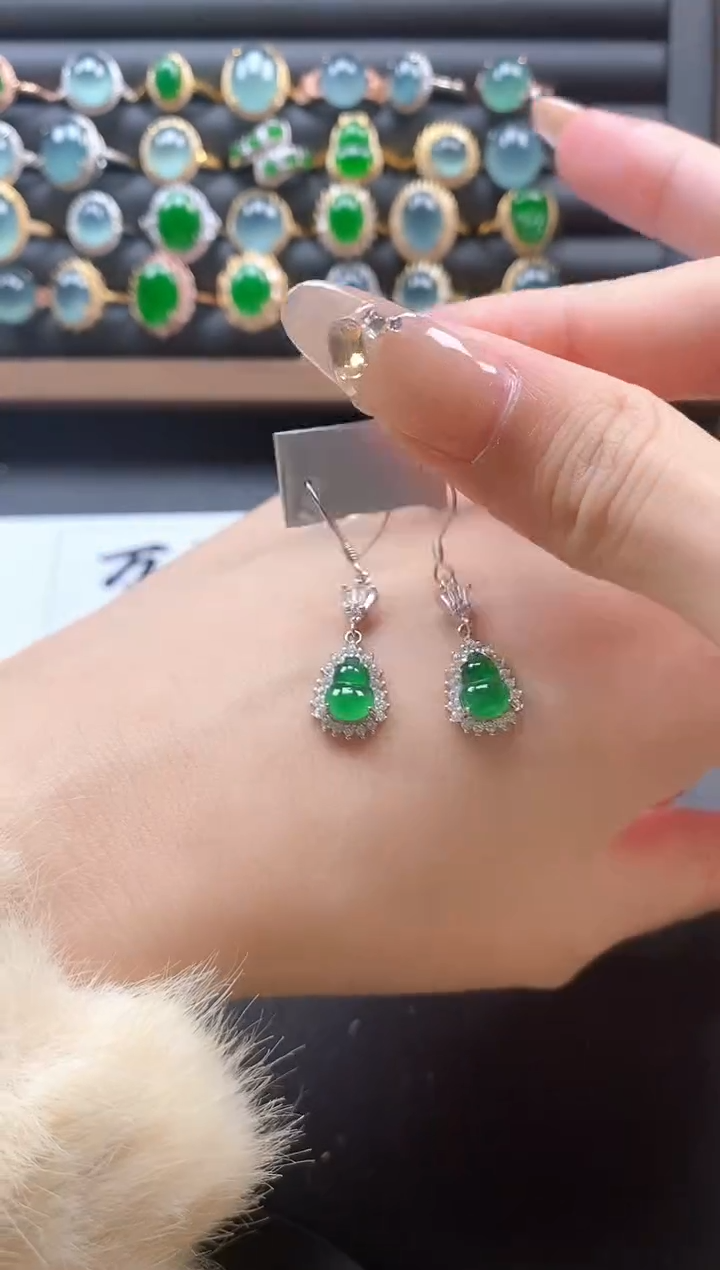 银S925镶嵌戒指翡翠54511