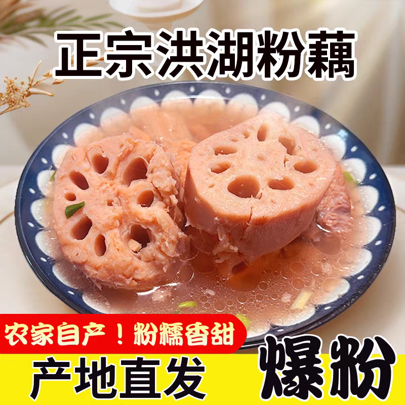 湖北洪湖正宗煲汤粉藕新鲜粉藕新鲜现挖带泥发货湖北特产家乡莲藕