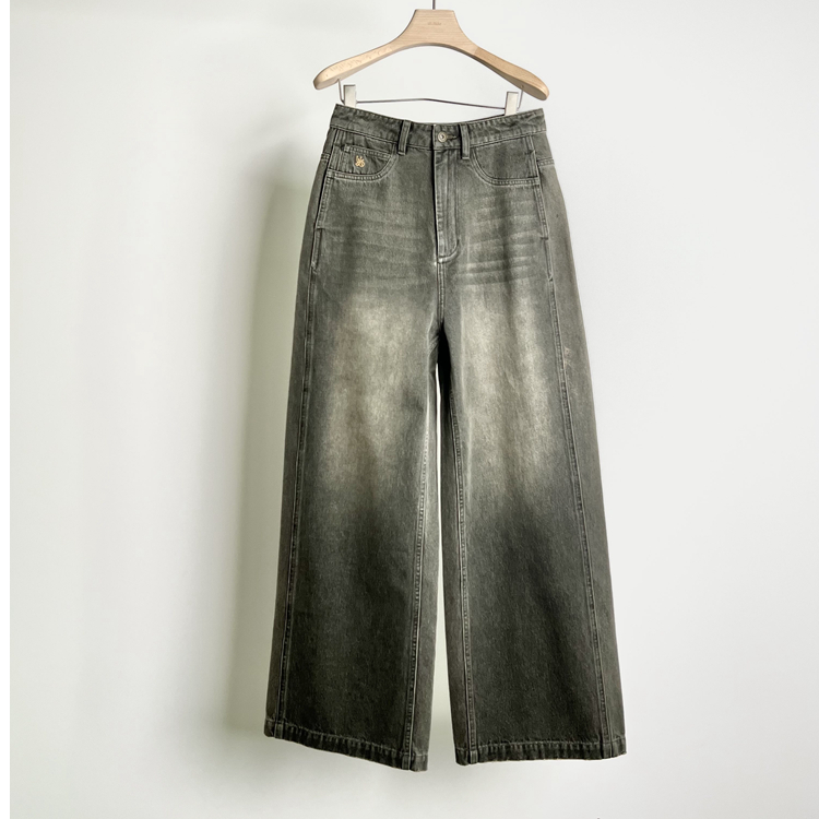 UNMUTE2025秋复古做旧水洗渐变阔腿牛仔裤女1050dopdop买手店