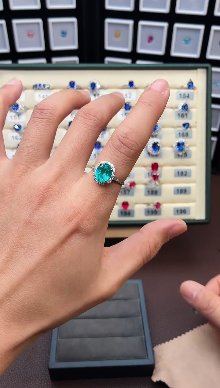 无925银轻奢帕拉伊巴色女神戒指