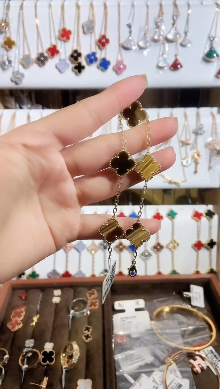 【闪购商品】木变石手链银S925镀金镶嵌木变石K黄