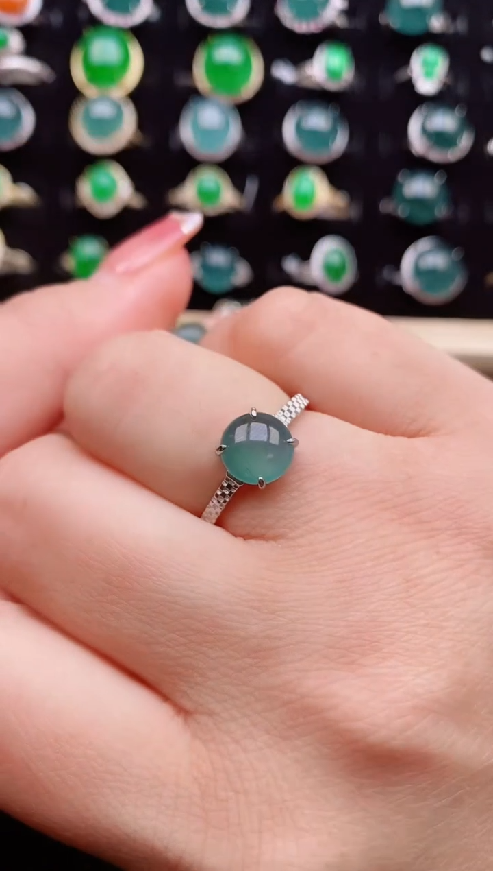 【闪购商品】翡翠戒指银S925镶嵌8805