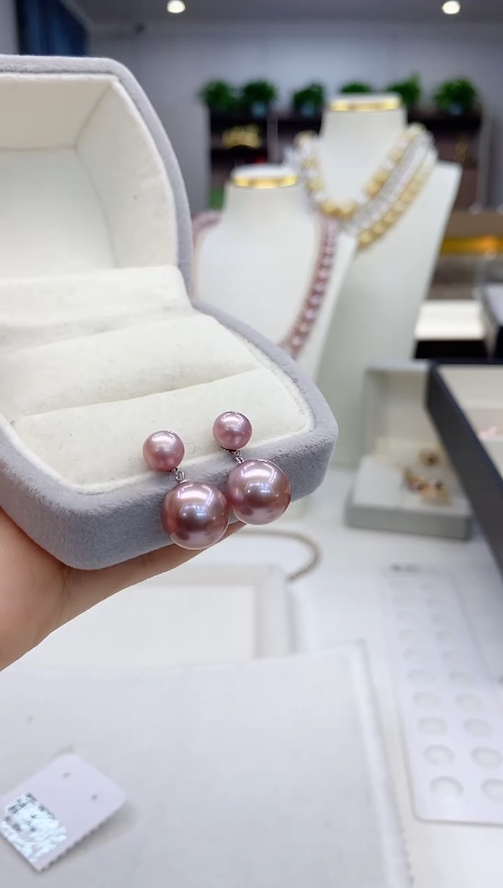 【闪购商品】淡水珍珠耳饰18K金镶嵌淡水耳饰