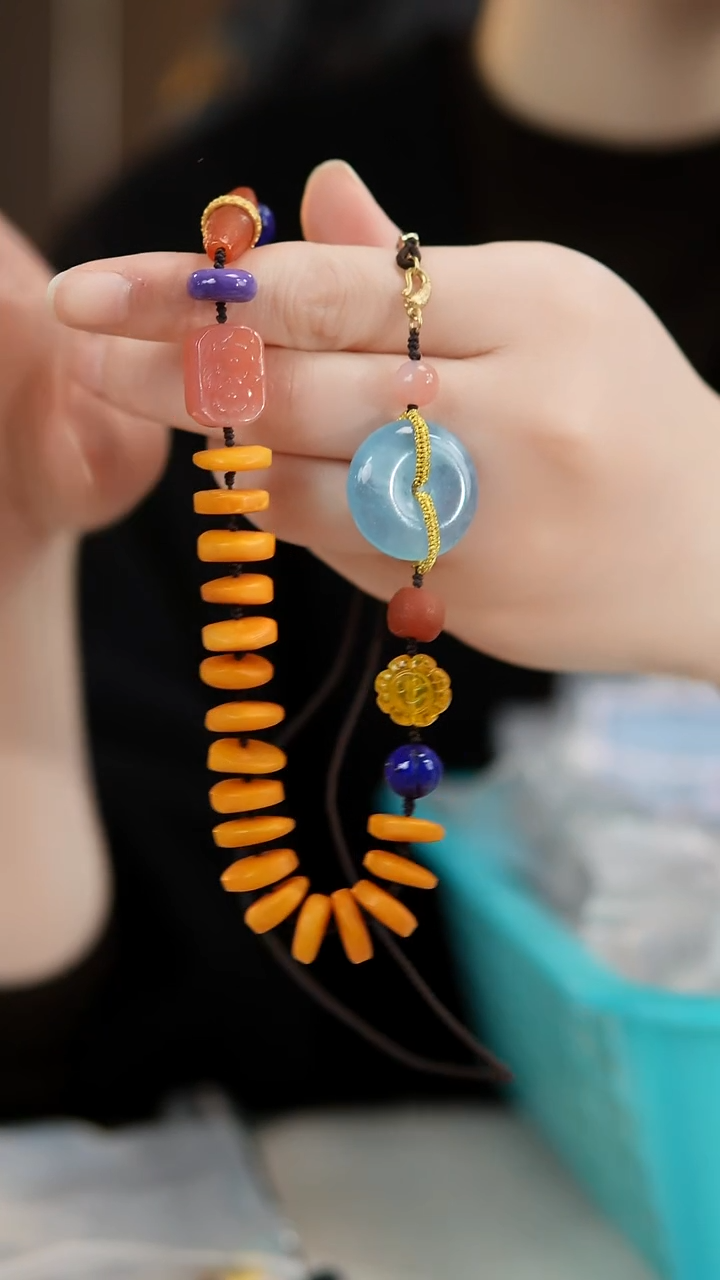 琥珀颈饰未镶嵌蜜蜡项链