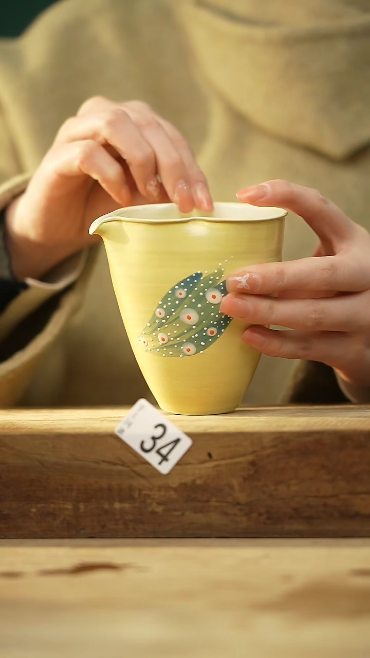 【闪购商品】瓷片新品凌波仙子公道杯 /设计师 牧渔 款