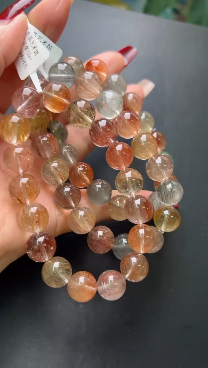 【闪购商品】水晶手串未镶嵌彩发晶手串12m+多样性发一X26879