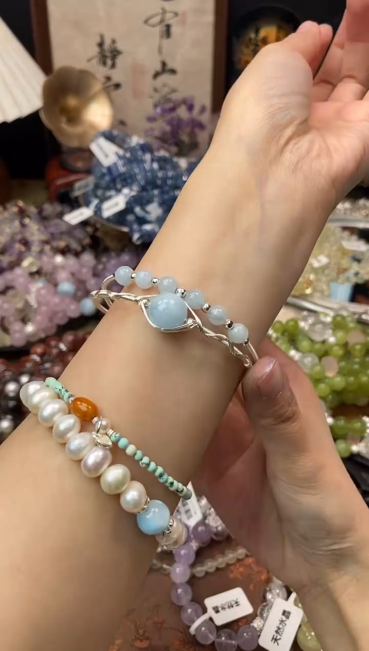 【闪购商品】海蓝宝石手镯未镶嵌3090