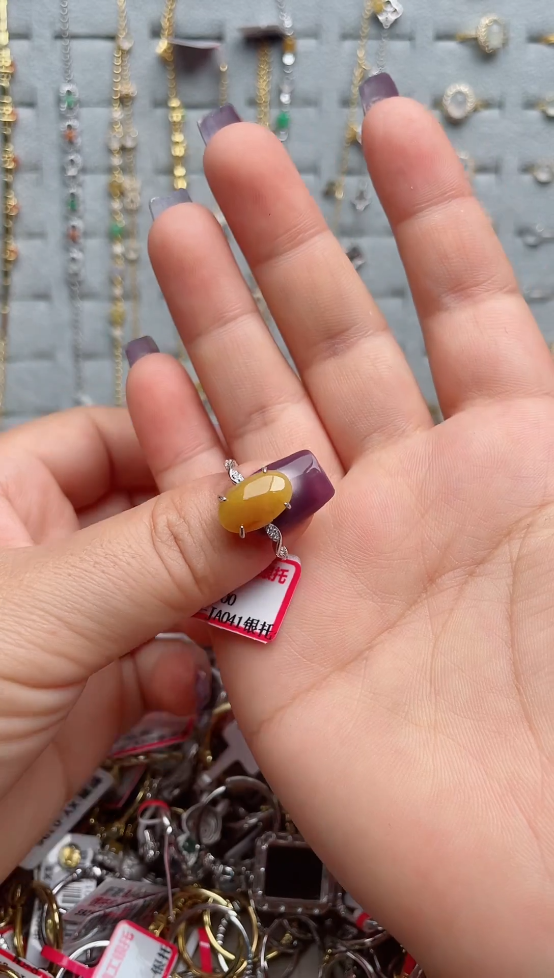 翡翠戒指银S925镶嵌.